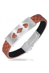 SALE - PVC odinė apyrankė su plieno dekoracija